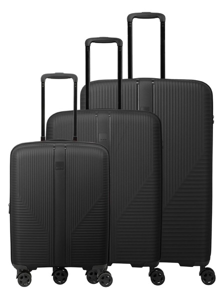 Travelite Комплект пътни куфари Travelite Air Stripe S exp, M exp, L Black
