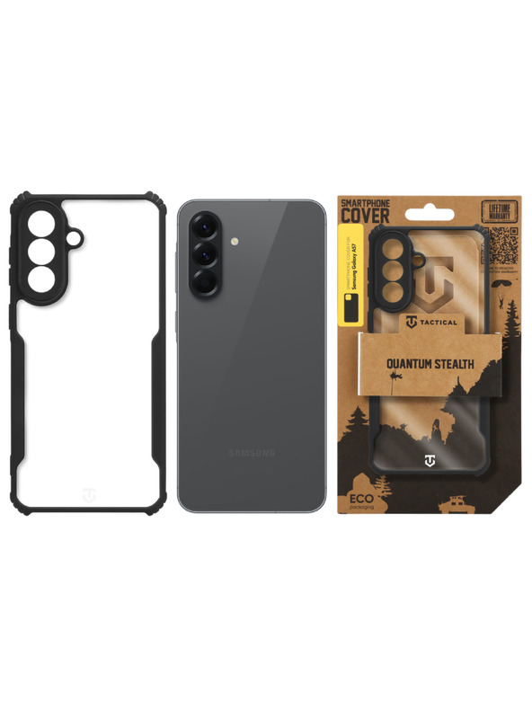 Tactical Tactical Quantum Stealth Кейс за Samsung Galaxy A57 Clear/Black