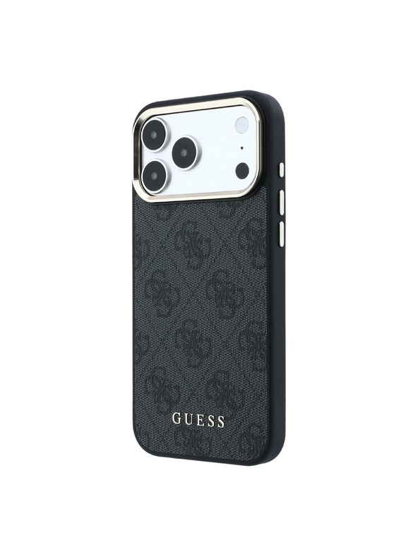 Guess Guess PU Leather 4G Gold Frame MagSafe Задний чехол для iPhone 18 Pro Black