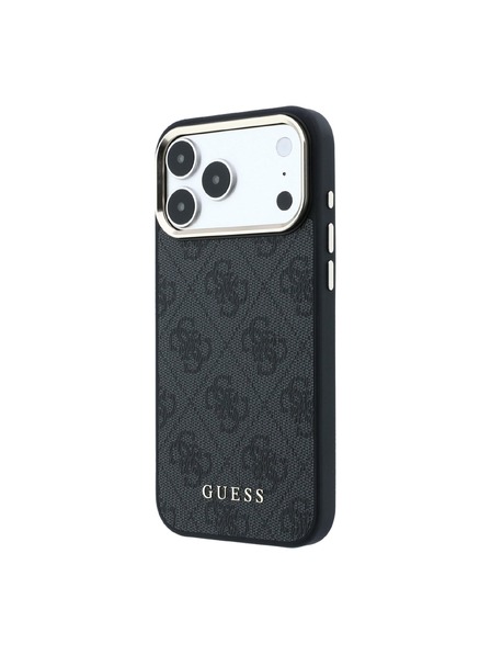 Guess Guess PU Leather 4G Gold Frame MagSafe Задний чехол для iPhone 18 Pro Black