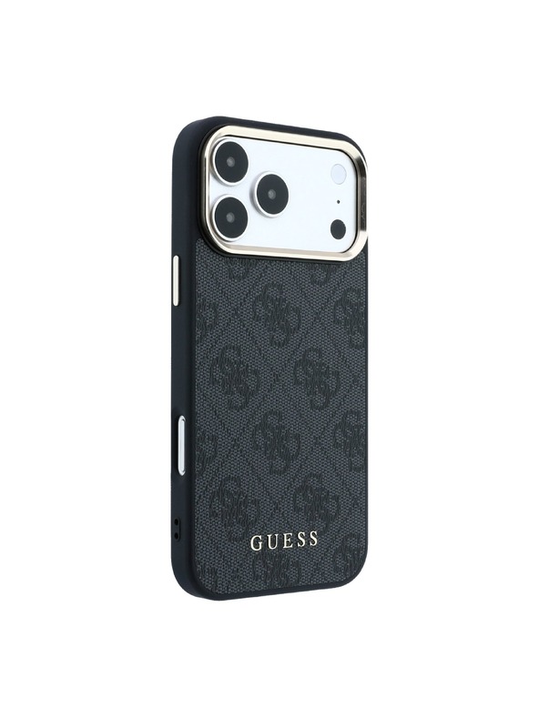 Guess Guess PU Leather 4G Gold Frame MagSafe Задний чехол для iPhone 18 Pro Black