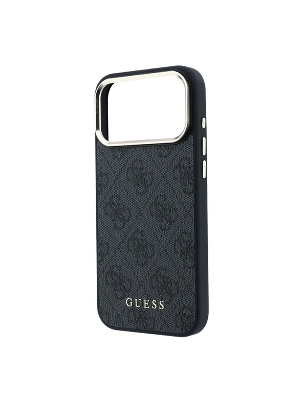 Guess Guess PU Leather 4G Gold Frame MagSafe Задний чехол для iPhone 18 Pro Black