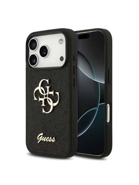 Guess Guess PU Fixed Glitter 4G Metal Logo Задний чехол для iPhone 18 Pro Black
