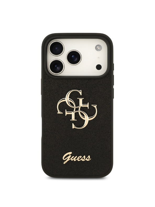 Guess Guess PU Fixed Glitter 4G Metal Logo Задний чехол для iPhone 18 Pro Black