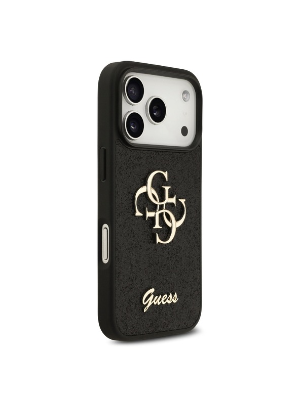 Guess Guess PU Fixed Glitter 4G Metal Logo Задний чехол для iPhone 18 Pro Black