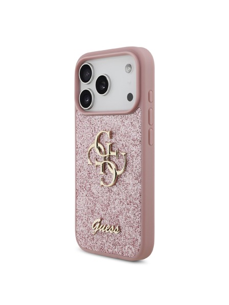 Guess Guess PU Fixed Glitter 4G Metal Logo Задний чехол для iPhone 18 Pro Pink