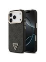 Guess Guess PU Leather 4G Strass Triangle Logo Gold Frame MagSafe Задний чехол для iPhone 18 Pro Black