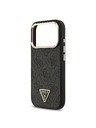 Guess Guess PU Leather 4G Strass Triangle Logo Gold Frame MagSafe Задний чехол для iPhone 18 Pro Black