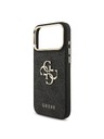Guess Guess PU Leather 4G Metal Logo Gold Frame Задний чехол для iPhone 18 Pro Max Black