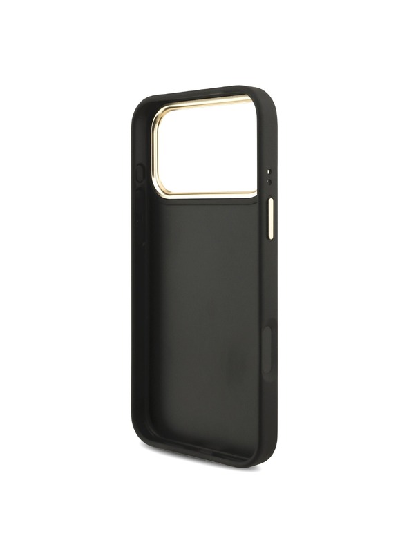Guess Guess PU Leather 4G Metal Logo Gold Frame Задний чехол для iPhone 18 Pro Max Black