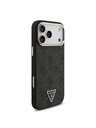 Guess Guess PU Leather 4G Strass Triangle Logo Gold Frame MagSafe Задний чехол для iPhone 18 Pro Max Black