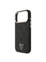 Guess Guess PU Leather 4G Strass Triangle Logo Gold Frame MagSafe Задний чехол для iPhone 18 Pro Max Black
