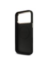 Guess Guess PU Leather 4G Strass Triangle Logo Gold Frame MagSafe Задний чехол для iPhone 18 Pro Max Black