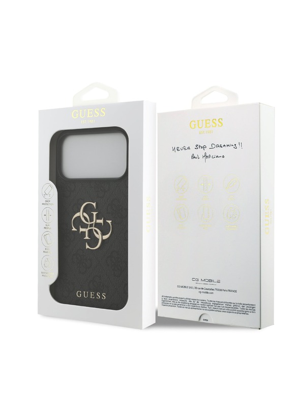 Guess Guess PU 4G Metal Logo Задний чехол для iPhone 18 Pro Max Grey