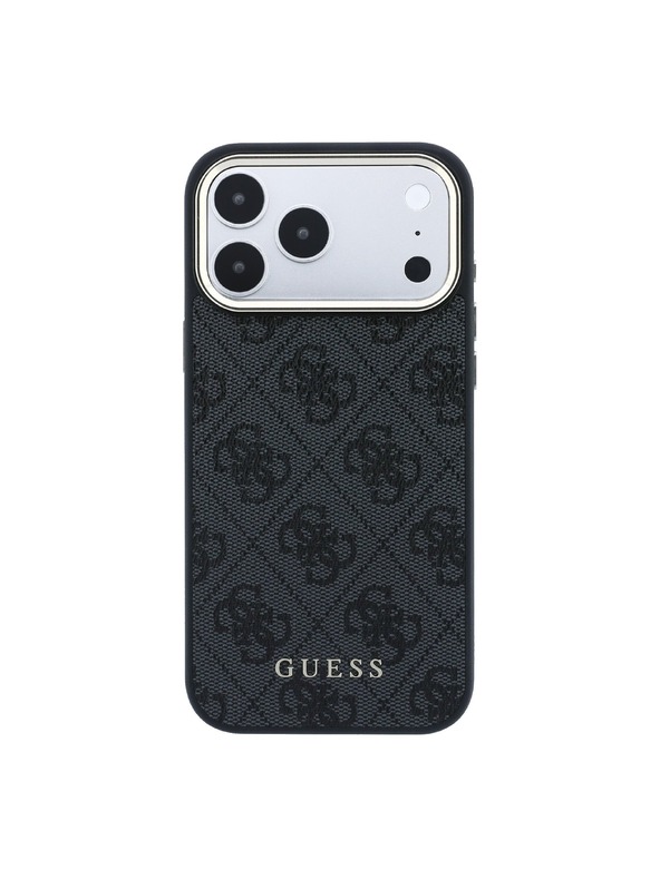 Guess Guess PU Leather 4G Gold Frame MagSafe Задний чехол для iPhone 18 Pro Max Black