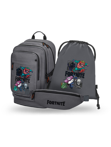 BAAGL  BAAGL SET 3 Cubic Fortnite Squad: раница, торба, кръстна чантичка GRS