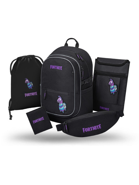BAAGL  BAAGL SET 5 Core Fortnite Llama: раница, торба, кръстна чантичка, калъф за лаптоп, портфейл GRS