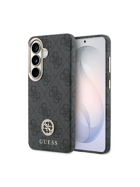 Guess Guess PU Leather 4G Strass Logo Gold Frame Magnetic Задний Калъф за Samsung Galaxy S26 Black