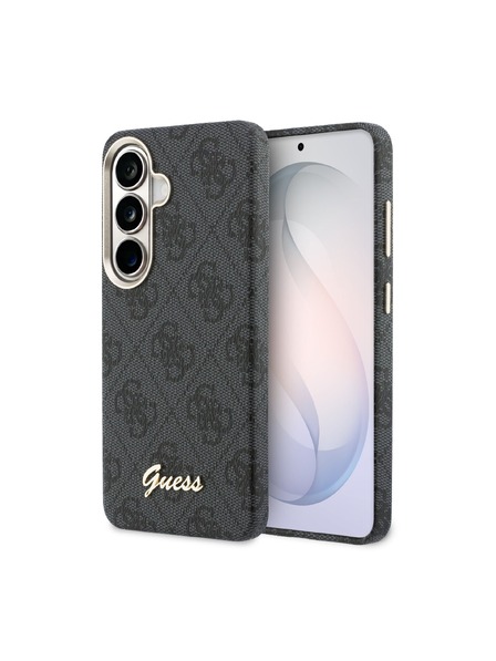 Guess Guess PU 4G Script Metal Logo Magnetic Задний Калъф за Samsung Galaxy S26 Black