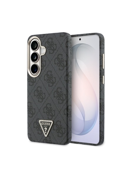 Guess Guess PU Leather 4G Strass Triangle Logo Gold Frame Magnetic Задний Калъф за Samsung Galaxy S26 Black