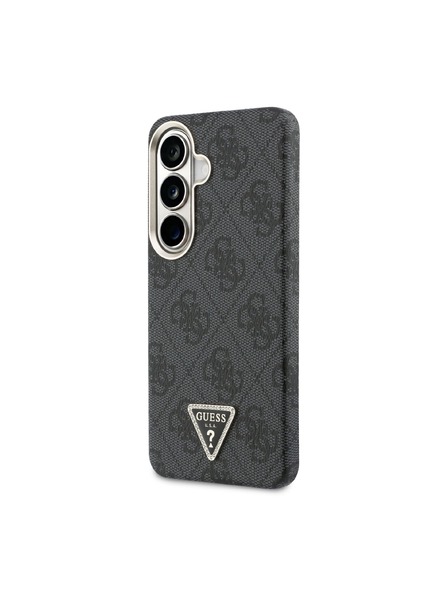 Guess Guess PU Leather 4G Strass Triangle Logo Gold Frame Magnetic Задний Калъф за Samsung Galaxy S26 Black