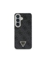 Guess Guess PU Leather 4G Strass Triangle Logo Gold Frame Magnetic Задний Калъф за Samsung Galaxy S26 Black