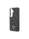 Guess Guess PU Leather 4G Strass Triangle Logo Gold Frame Magnetic Задний Калъф за Samsung Galaxy S26 Black