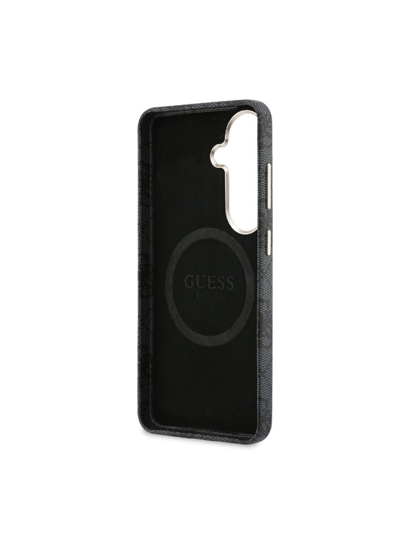 Guess Guess PU Leather 4G Strass Triangle Logo Gold Frame Magnetic Задний Калъф за Samsung Galaxy S26 Black
