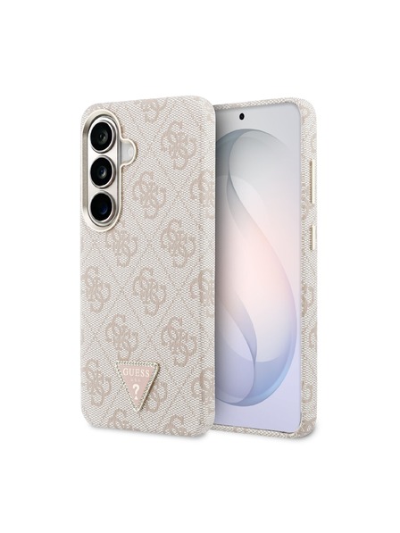 Guess Guess PU Leather 4G Strass Triangle Logo Gold Frame Magnetic Задний Калъф за Samsung Galaxy S26 Pink
