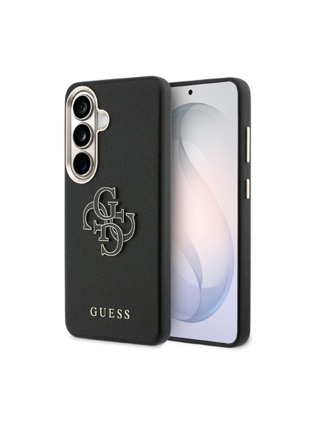 Guess Guess PU Grained 4G Resin Metal Logo Задний Калъф за Samsung Galaxy S26 Black