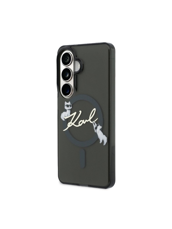 Karl Lagerfeld Karl Lagerfeld IML Choupette Karl Script Logo Magnetic Заден Калъф за Samsung Galaxy S26 Black