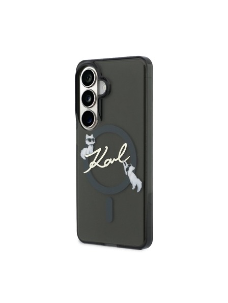 Karl Lagerfeld Karl Lagerfeld IML Choupette Karl Script Logo Magnetic Заден Калъф за Samsung Galaxy S26 Black