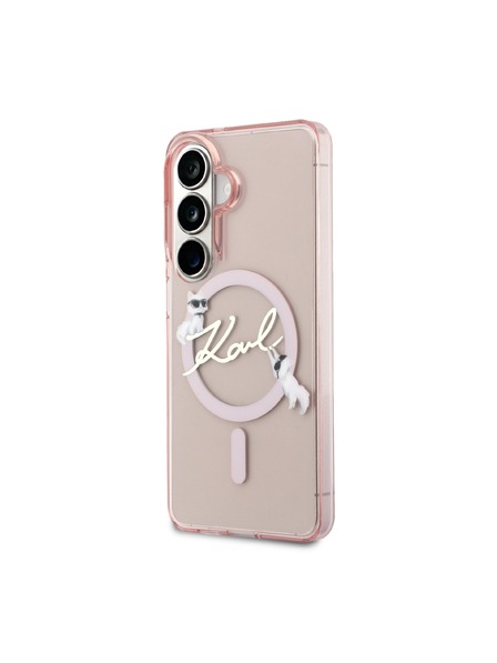 Karl Lagerfeld Karl Lagerfeld IML Choupette Karl Script Logo Magnetic Заден Калъф за Samsung Galaxy S26 Pink