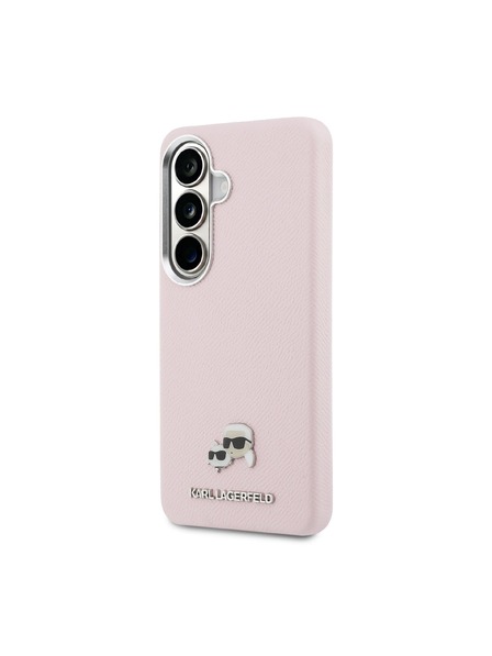Karl Lagerfeld Karl Lagerfeld Grained PU Leather K&CH Heads Magnetic Заден Калъф за Samsung Galaxy S26 Pink