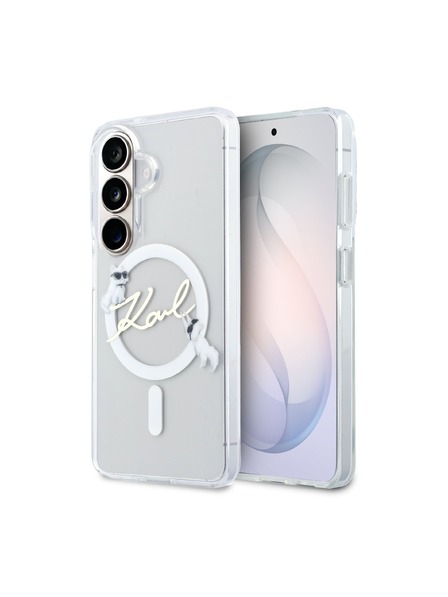 Karl Lagerfeld Karl Lagerfeld IML Choupette Karl Script Logo Magnetic Заден Калъф за Samsung Galaxy S26 Transparent