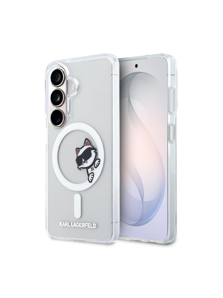 Karl Lagerfeld Karl Lagerfeld IML Choupette Peekaboo Logo Magnetic Заден Калъф за Samsung Galaxy S26 Transparent