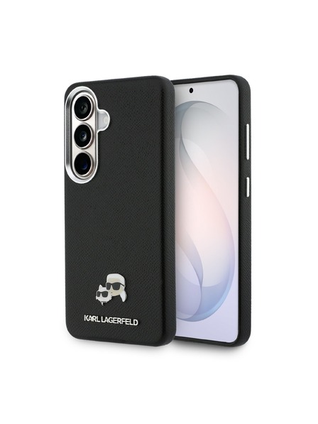 Karl Lagerfeld Karl Lagerfeld Grained PU Leather K&CH Heads Magnetic Заден Калъф за Samsung Galaxy S26 Black