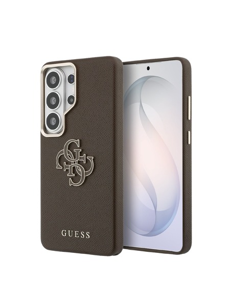 Guess Guess PU Grained 4G Resin Metal Logo Заден Калъф за Samsung Galaxy S26 Ultra Brown