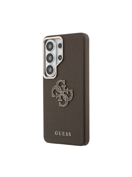 Guess Guess PU Grained 4G Resin Metal Logo Заден Калъф за Samsung Galaxy S26 Ultra Brown
