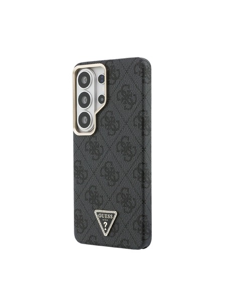 Guess Guess PU Leather 4G Strass Triangle Logo Gold Frame Magnetic Заден Калъф за Samsung Galaxy S26 Ultra Black