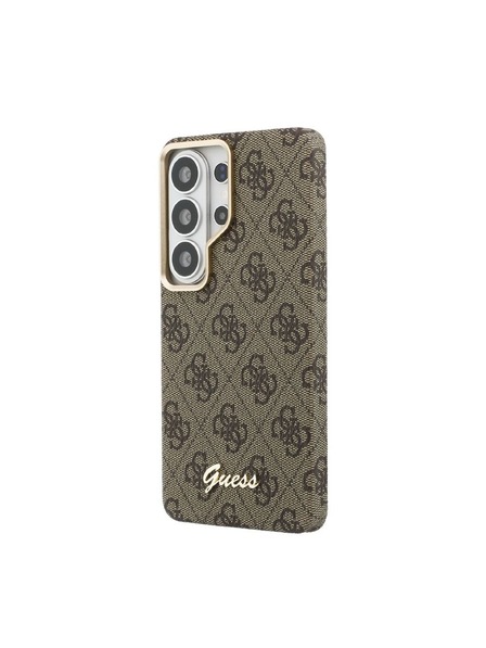 Guess Guess PU 4G Script Metal Logo Magnetic Заден Калъф за Samsung Galaxy S26 Ultra Brown