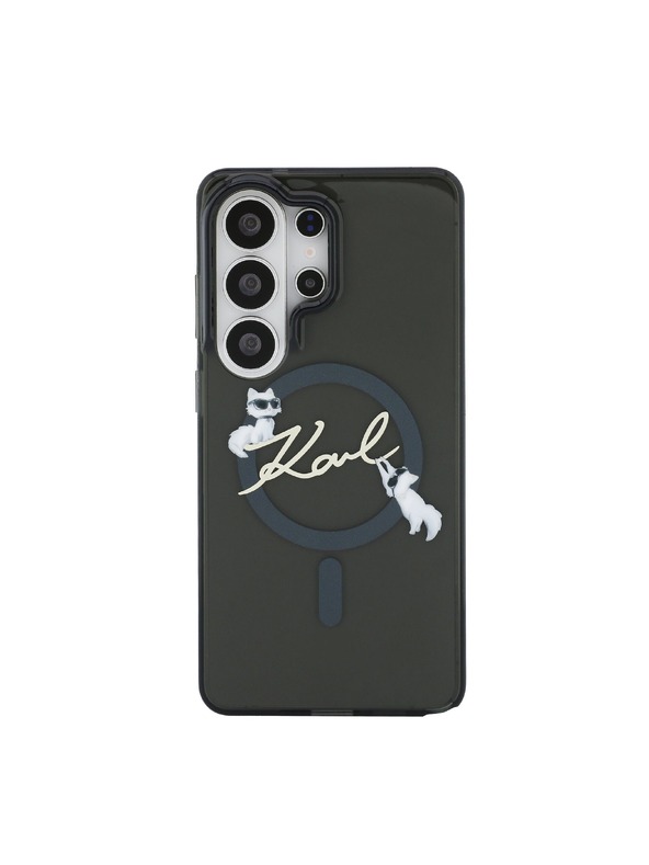 Karl Lagerfeld Karl Lagerfeld IML Choupette Karl Script Logo Magnetic Заден Калъф за Samsung Galaxy S26 Ultra Black