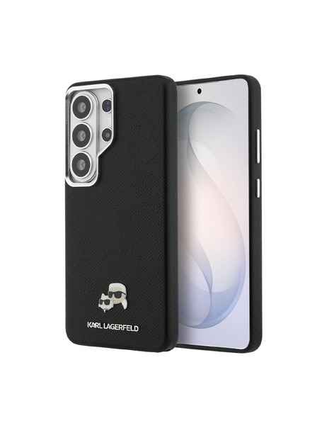 Karl Lagerfeld Karl Lagerfeld Grained PU Leather K&CH Heads Magnetic Заден Калъф за Samsung Galaxy S26 Ultra Black