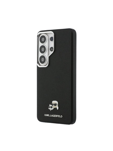 Karl Lagerfeld Karl Lagerfeld Grained PU Leather K&CH Heads Magnetic Заден Калъф за Samsung Galaxy S26 Ultra Black