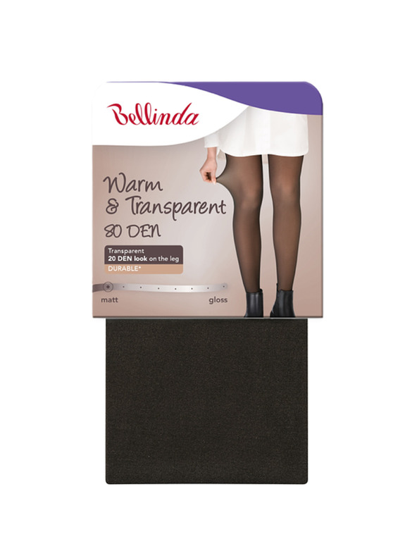 Bellinda WARM & TRANSPARENT 80 DEN - Дамски топли чорапогащник 80 DEN - черен