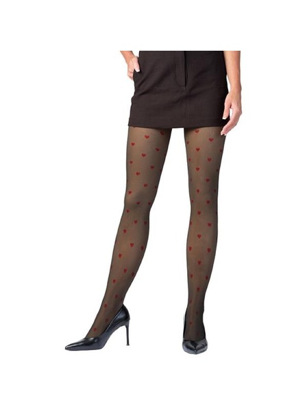 Bellinda WARM & TRANSPARENT 80 DEN - Дамски топли чорапогащник 80 DEN - черен - червен