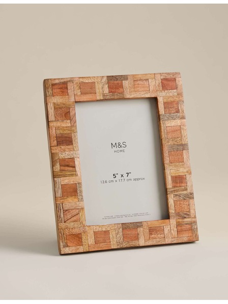 Marks & Spencer Фоторамка Marquetry, 5 × 7 инча Marks & Spencer бежова