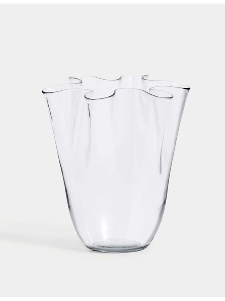 Marks & Spencer Средно голяма стъклена ваза тип fazzoletto (кърпичка) Marks & Spencer бежова