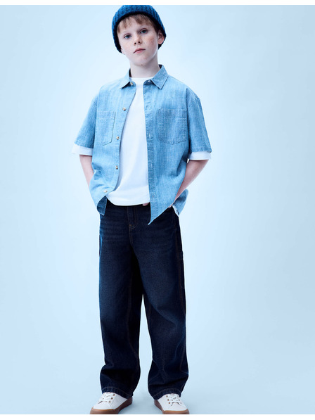 Marks & Spencer Свободни дънки от чист памук с джобове (6–16 години) Marks & Spencer морска синя