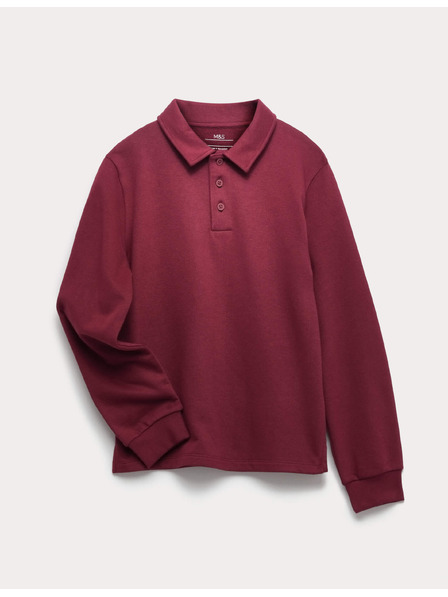 Marks & Spencer Суитшърт с яка и висок процент памук (6–16 години) Marks & Spencer червена